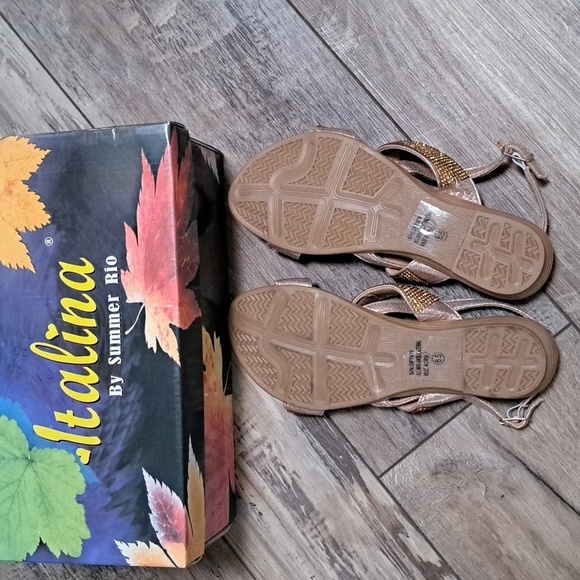 Italina By Summer Rio Champagne Women's Sandals Size 6.5 NEW - Picture 3 of 5